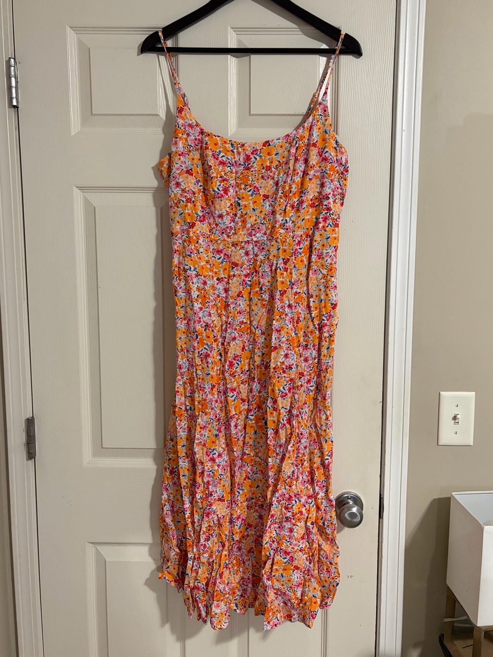 Old Navy - Floral Sundress with Spaghetti Straps - Orange Multi